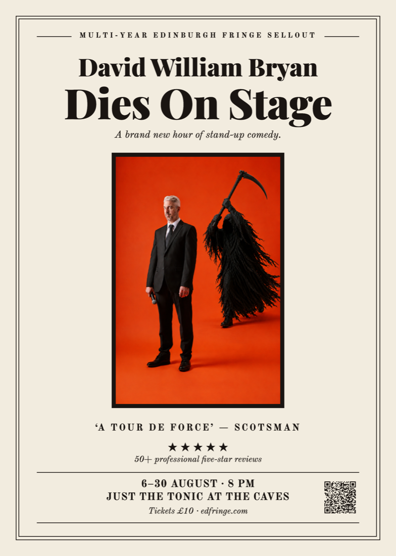 David William Bryan Dies On Stage flyer